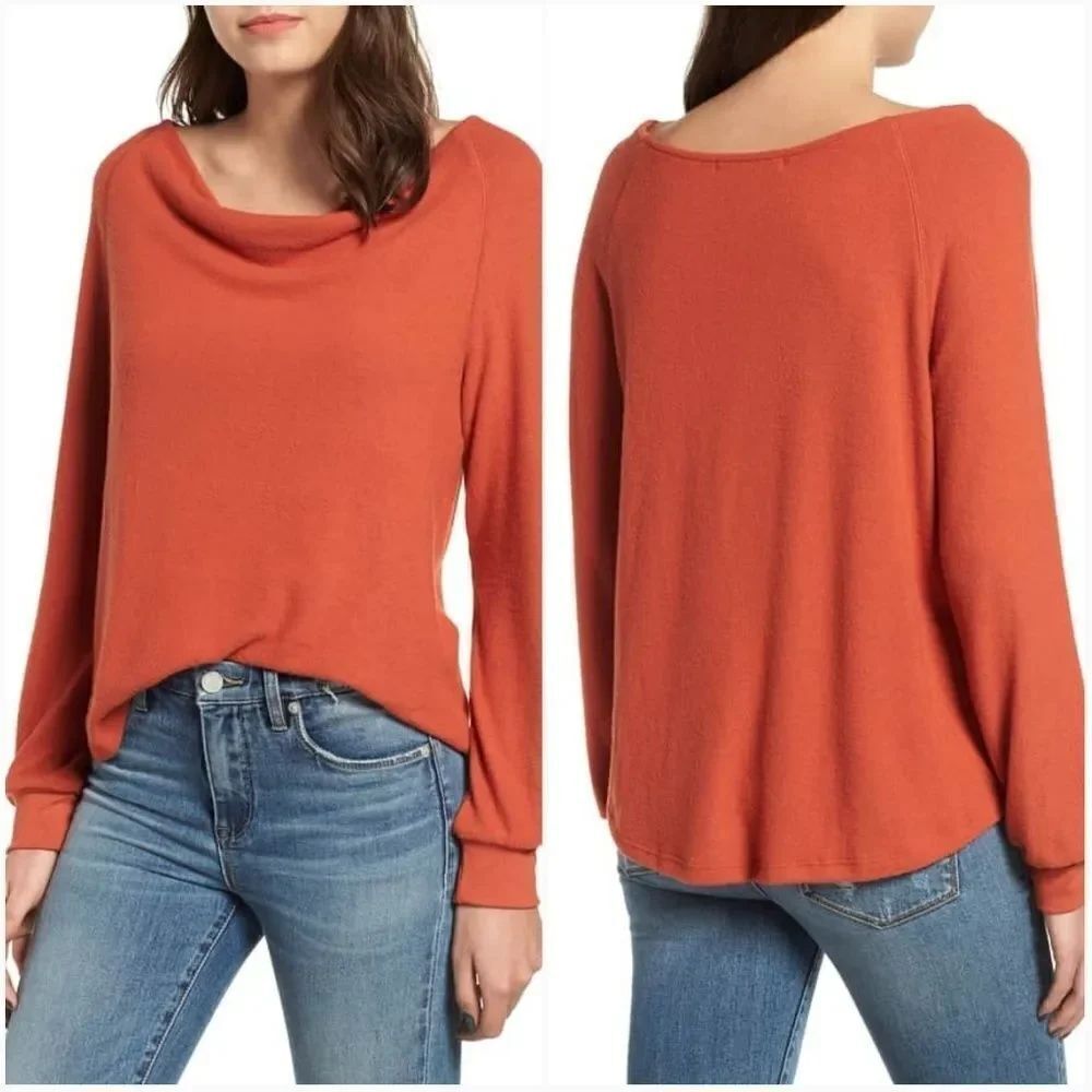 Project Social T Elm Cowl Neck Top Sz S